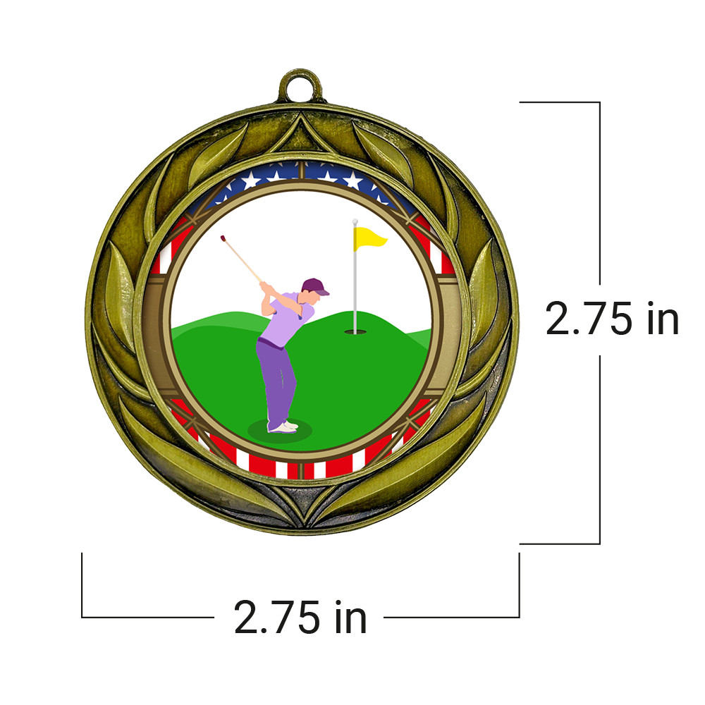 All Quality Golf Wreath Design Medal – 1st, 2nd, 3rd Place