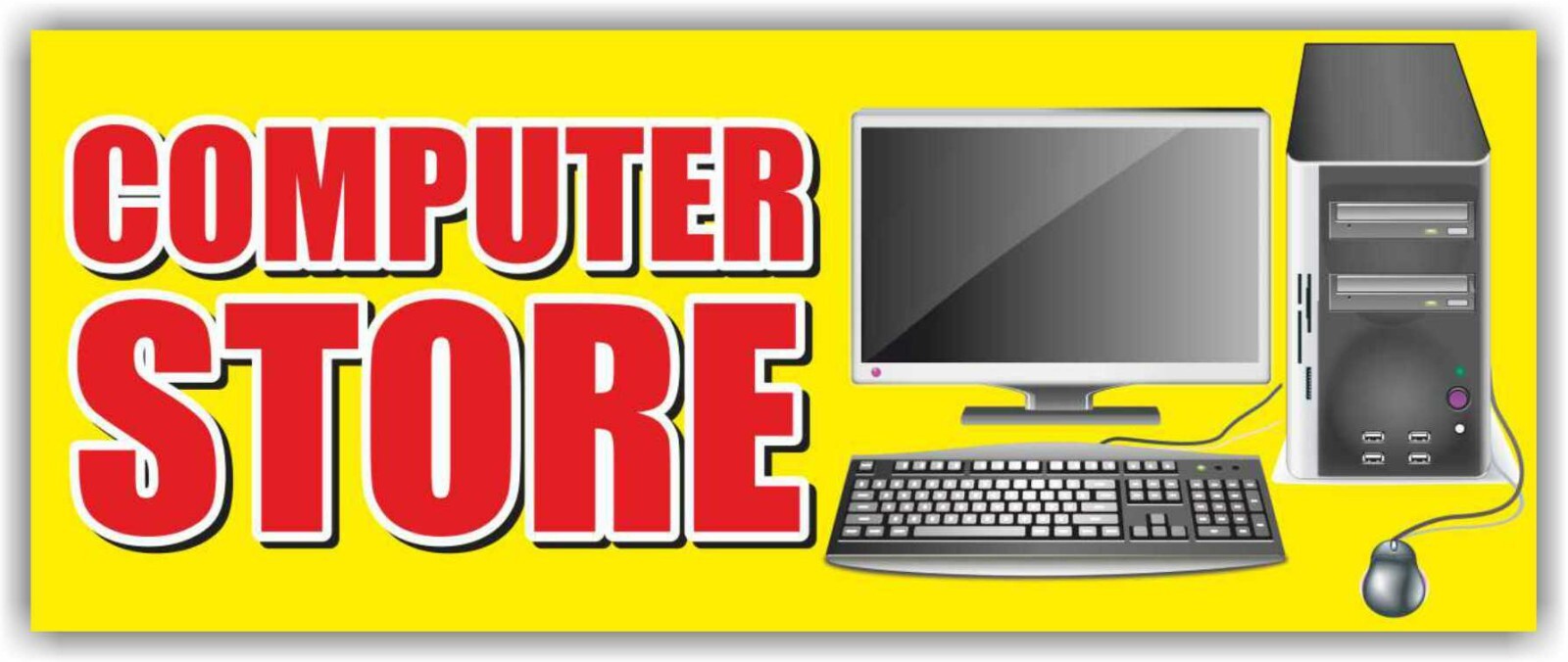 COMPUTER STORE Advertising Banner Vinyl Mesh Sign Flag Electronics Shop Sale