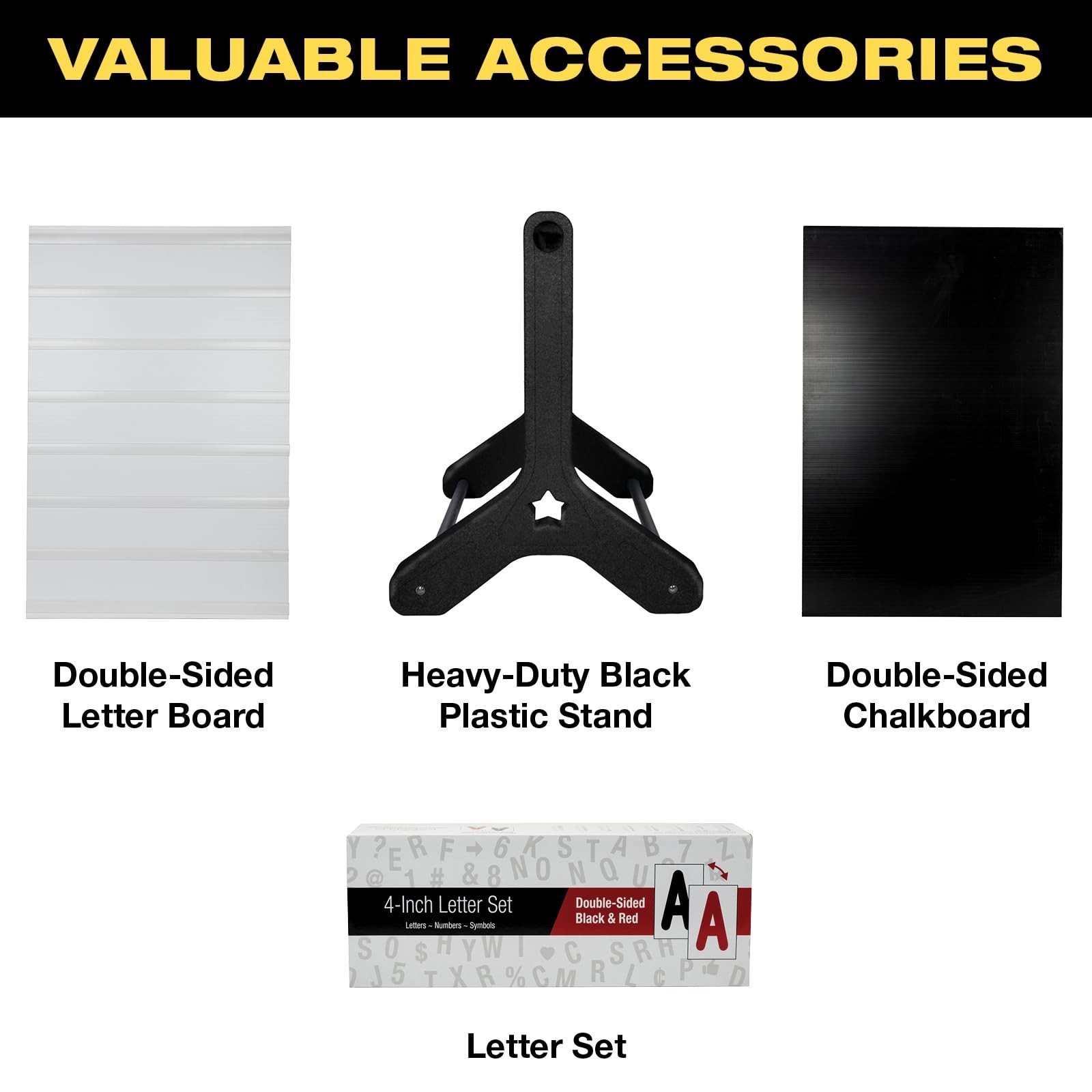 24×36 Inch Swinging Sidewalk Sign 792 Letters Double Sided Black Board