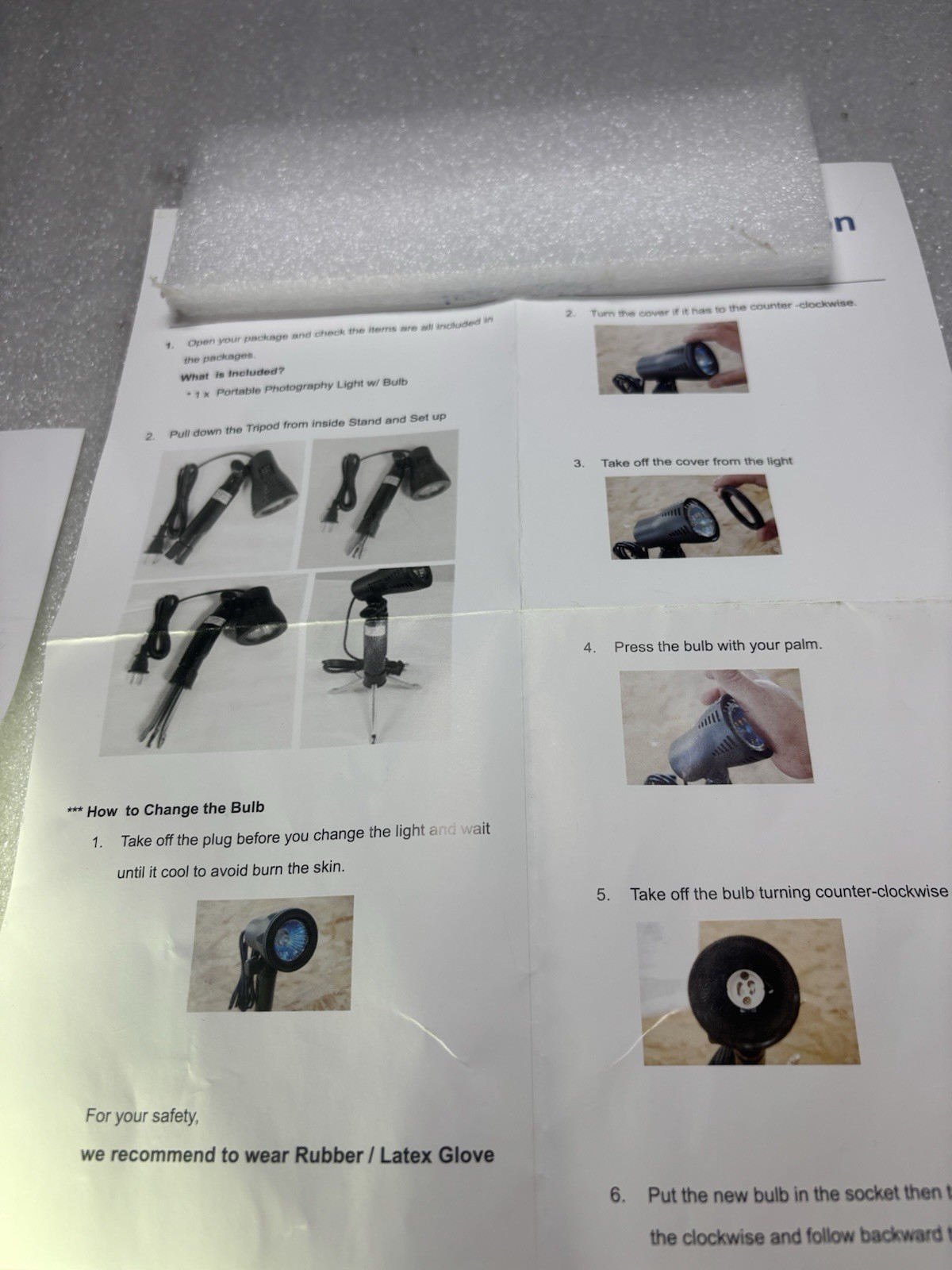 4 LED Light Box Lamps, 2 Single Led Lamps, 2 Ten Led Lamps,