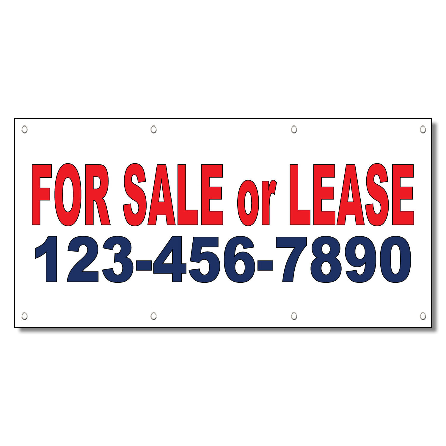 For Sale Or Lease Phone Custom Red Blue Custom Vinyl Banner Sign /W Grommets