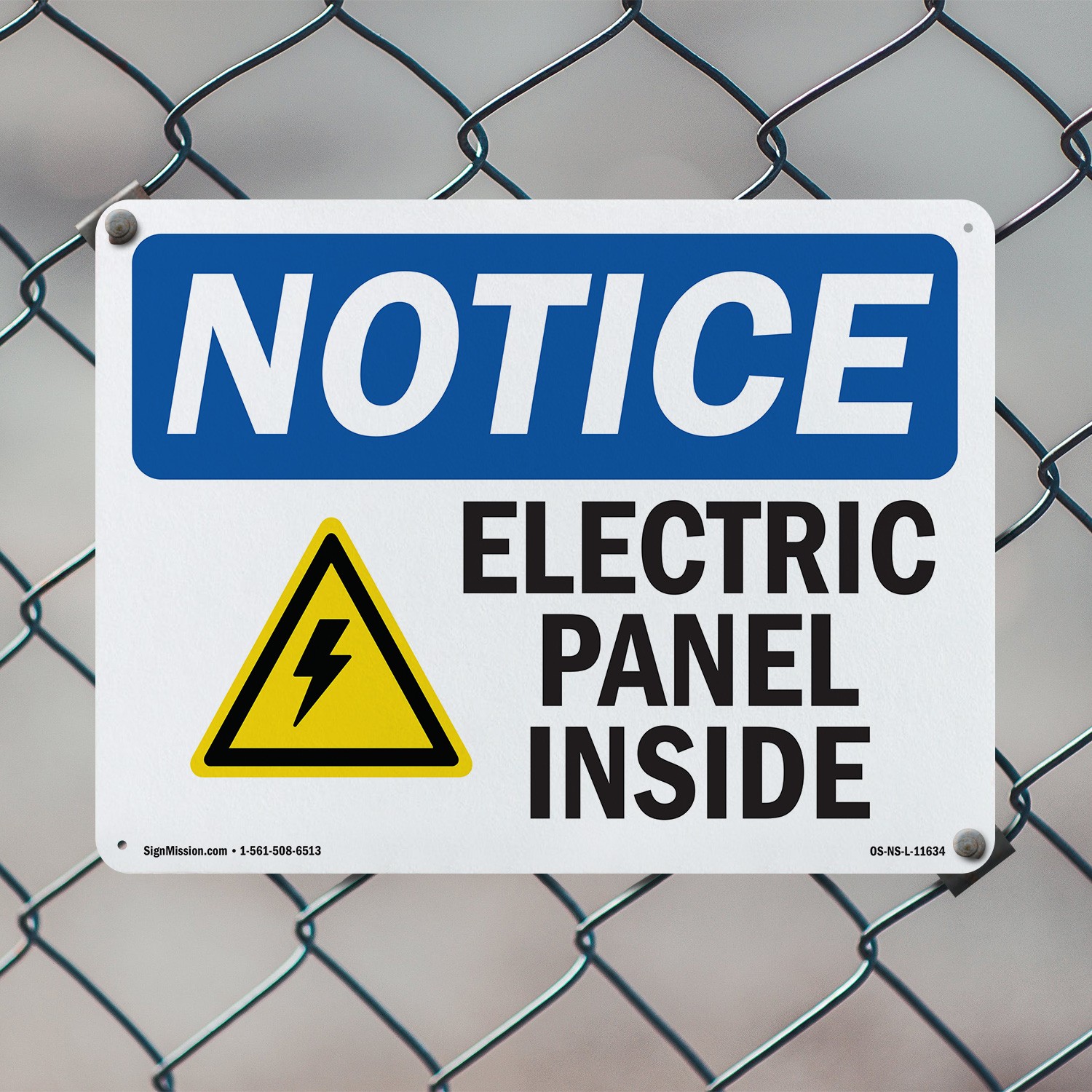 Electric Panel Inside OSHA Notice Sign Metal, Plastic, Or Decal – 5 or 10 Pack
