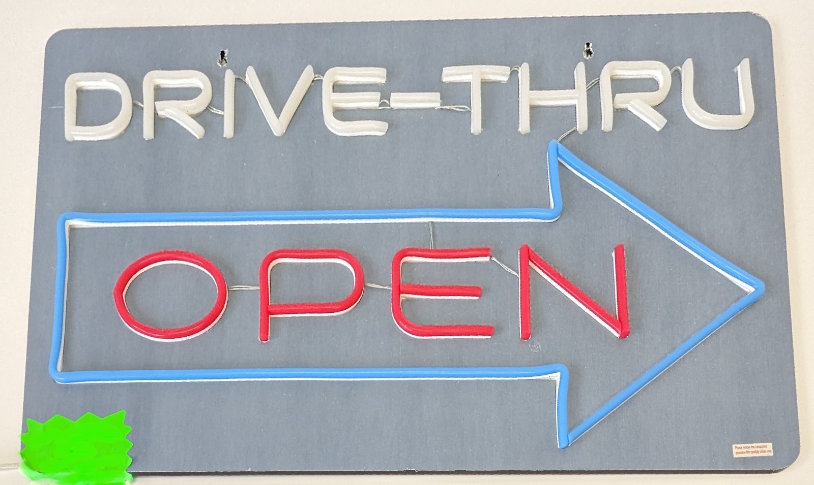LED Light Up Drive Thru Sign 23.5inWx15inH Rubber Lettering See Video