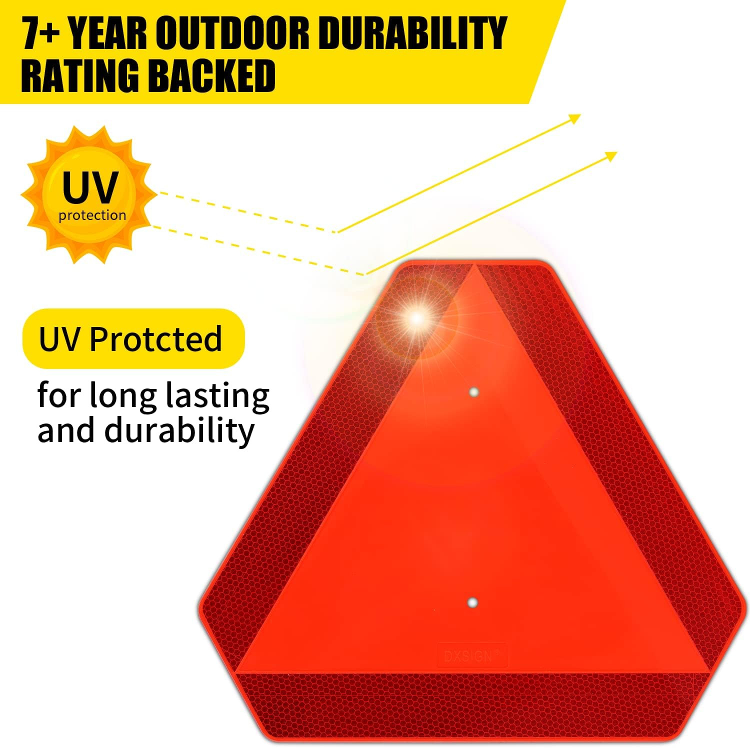 Slow Moving Vehicle Sign, Plastic DOT Slow Moving Vehicle Triangle Signs, SMV Si