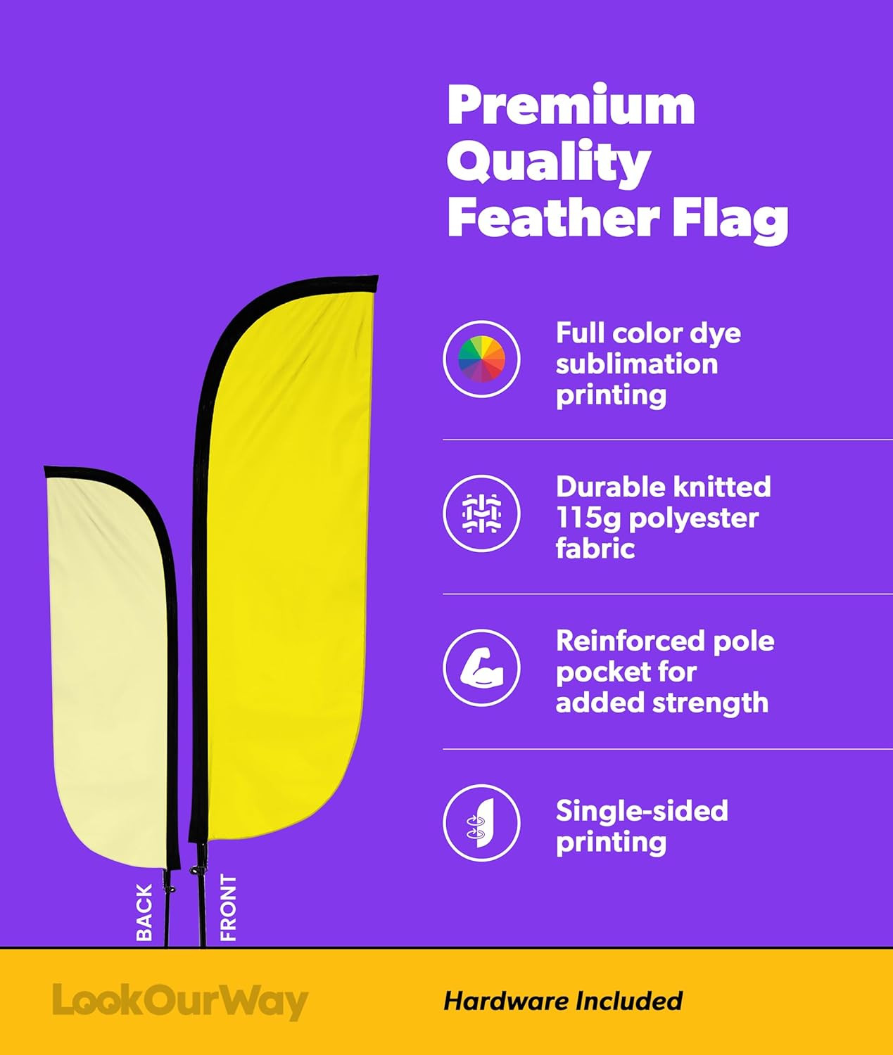 Feather Flag Pole Kit 3-Pack Bundle – 7Ft Tall Advertising Banners with Poles an