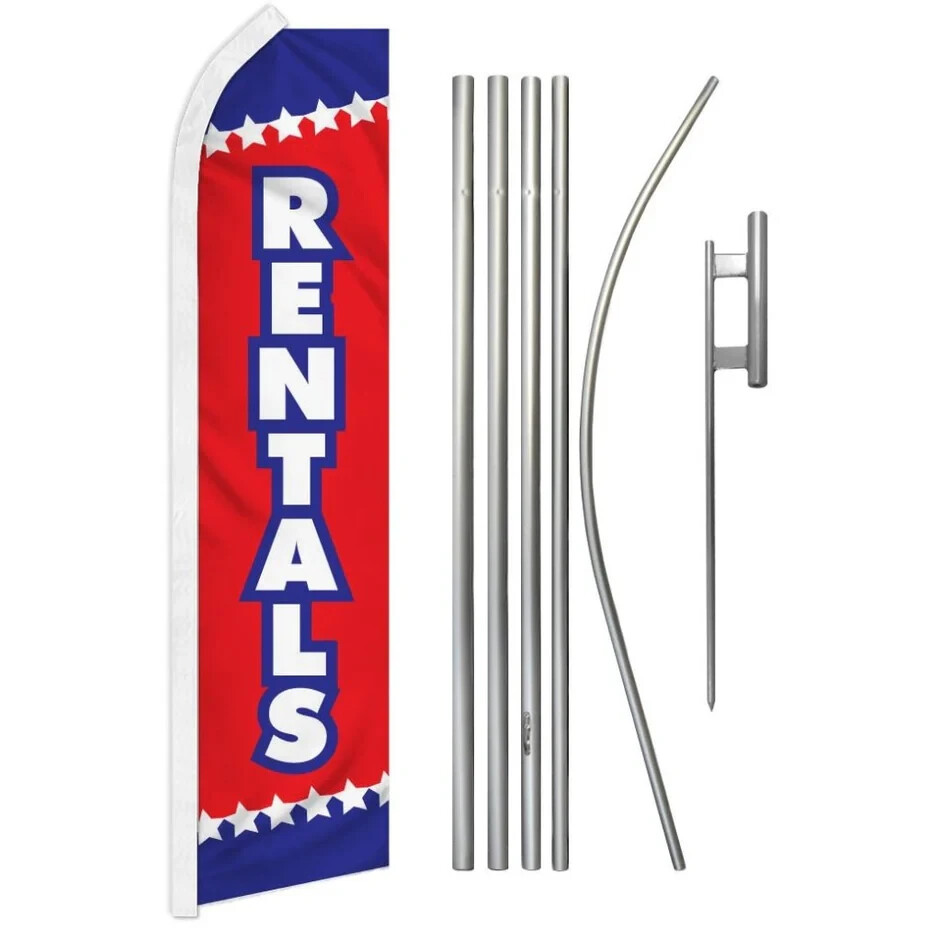 Rentals Swooper Advertising Flag & Pole Kit