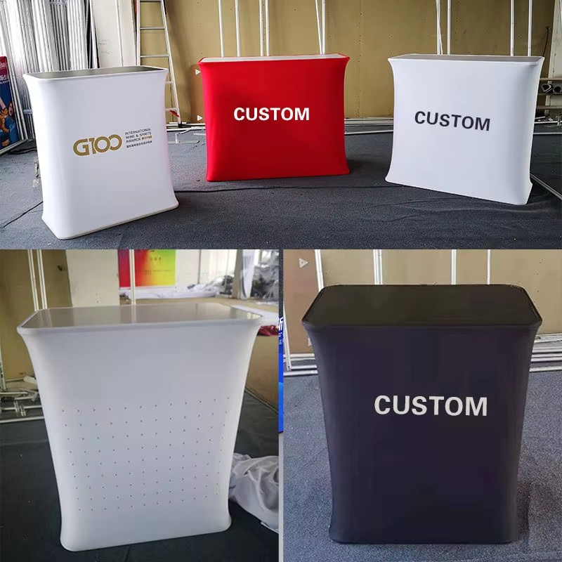 Portable Tension Fabric Counter Pop-Up Display Stands for Trade Shows Exhibits