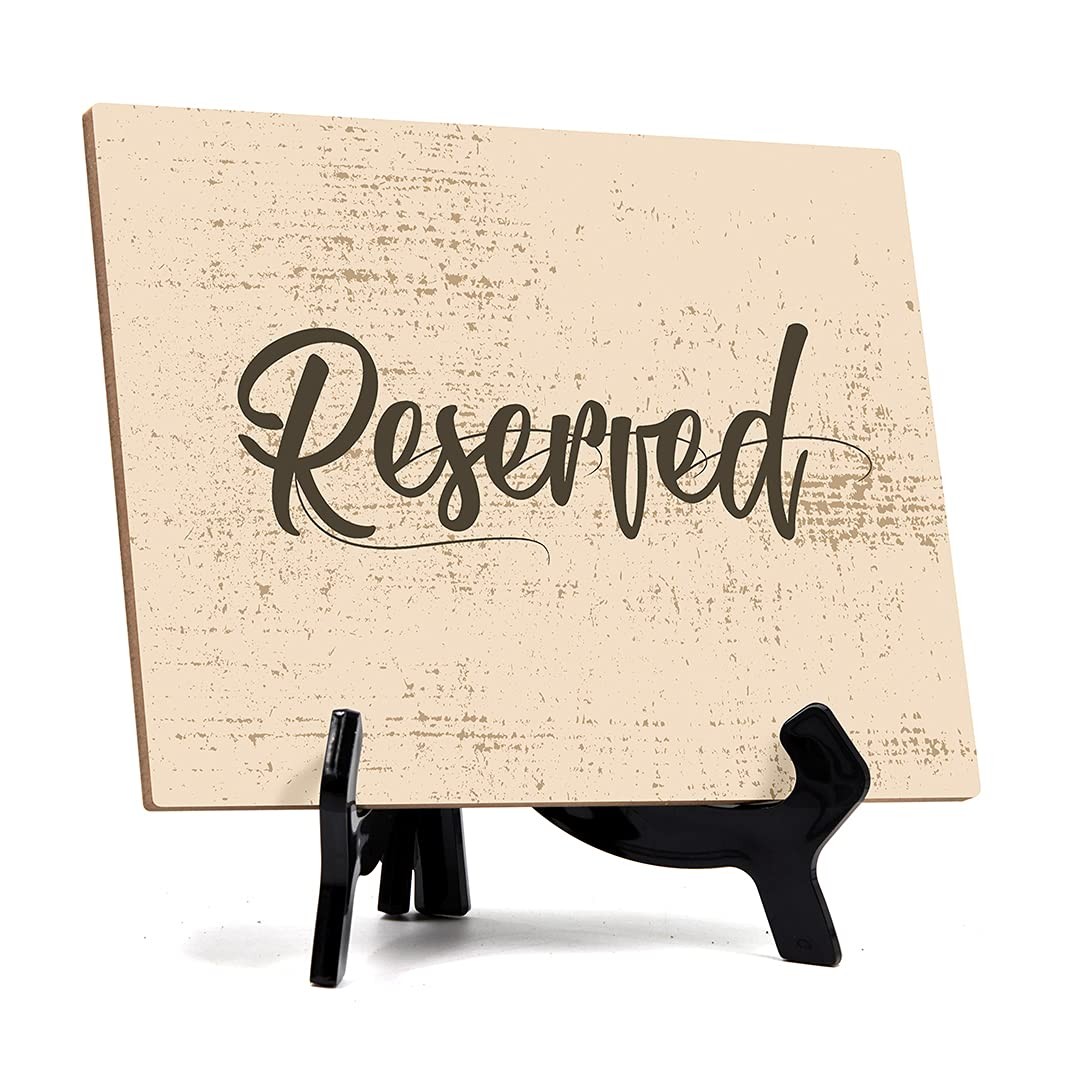 6×8 Inch Reserved Table Sign with Easel Stand for Wedding Restaurant Event