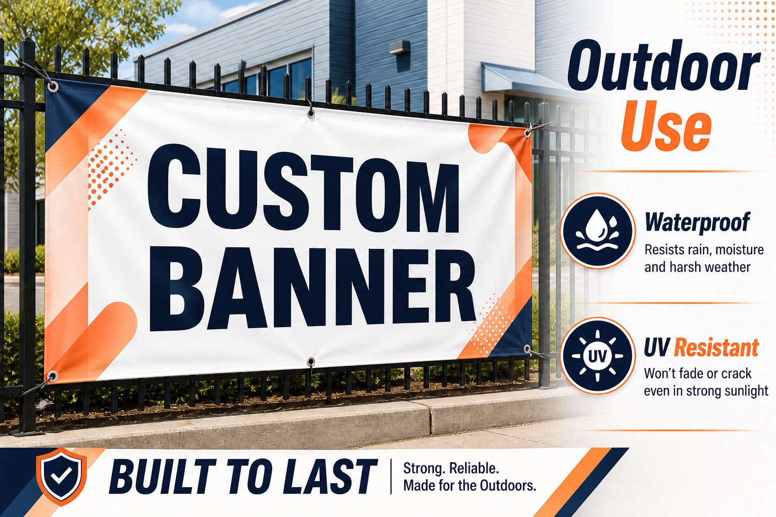 Custom Outdoor Vinyl Banner Personalized Event Sign Waterproof UV Resistant USA