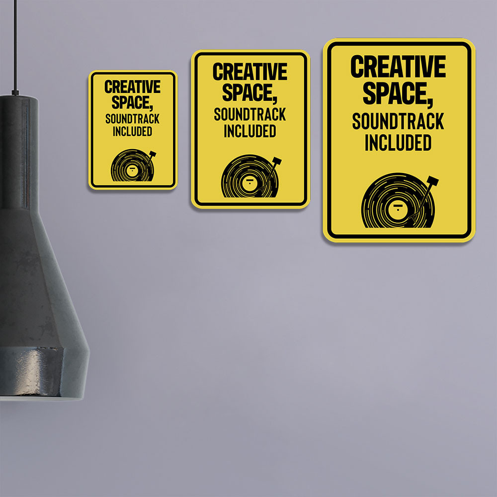 Portrait Round Plus Creative Space, Soundtrack Include Wall or Door Sign