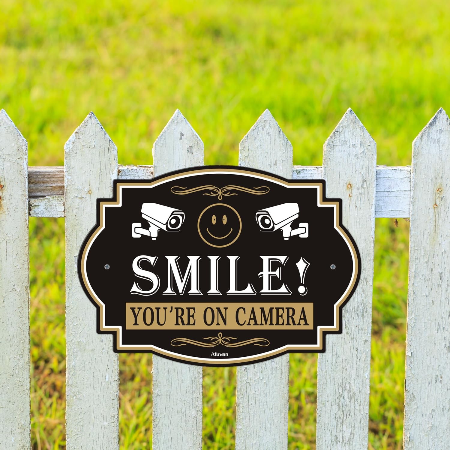 Smile You’re On Camera Signs Video Surveillance 10” x 7” Security for Home Fa…