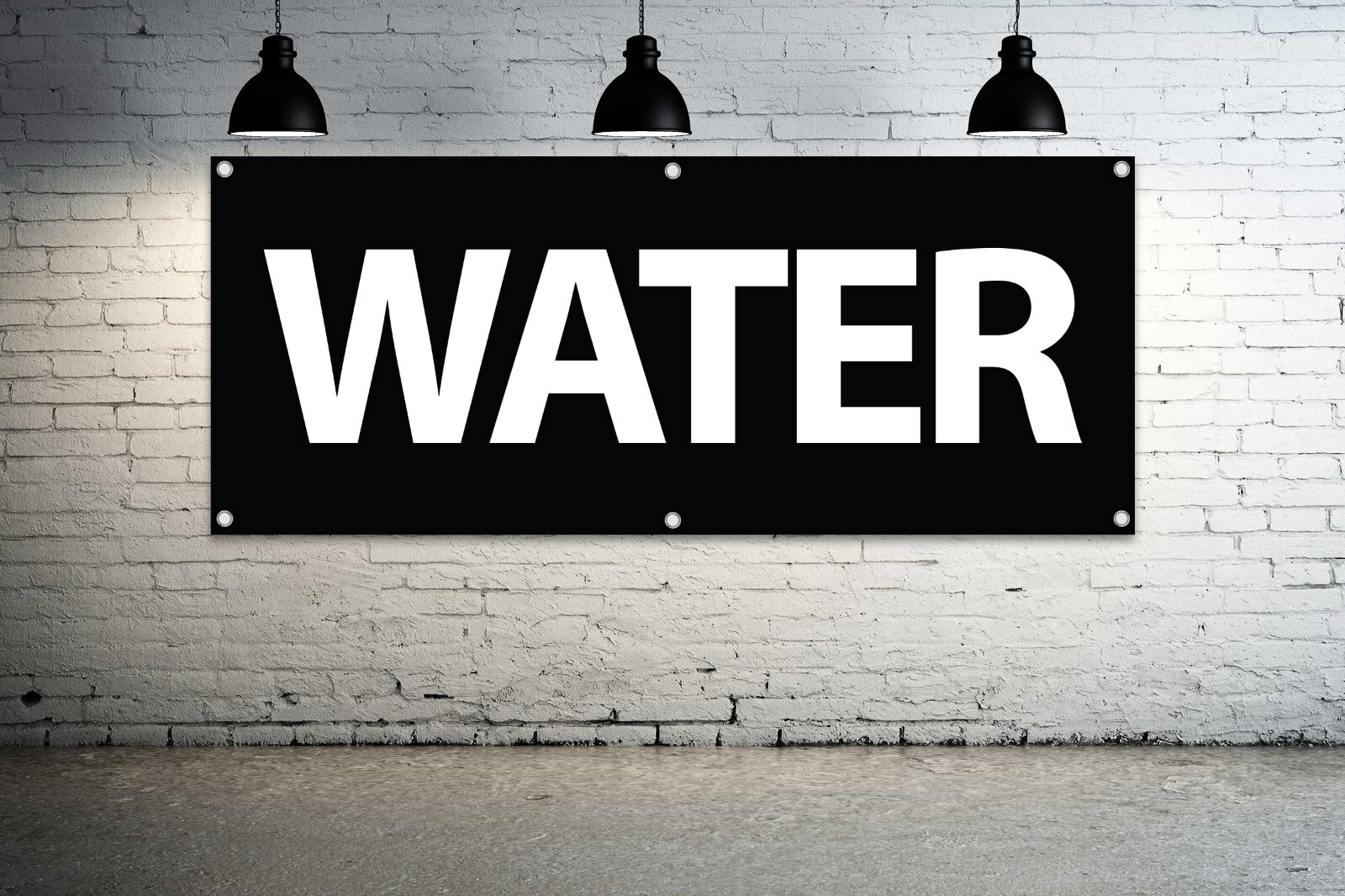 WATER Text Generic Vinyl Banner Sign H2O Hydration Vendor Festival Fair Agua New