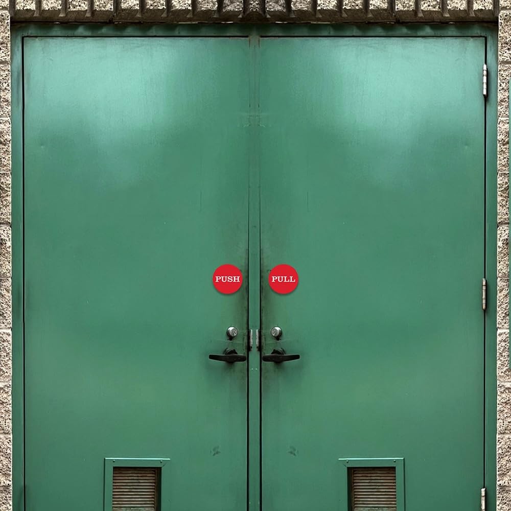 All Quality 2 Round Push Pull Door Signs – 10 Sets 20Pcs 10-Pp2-Blkgold