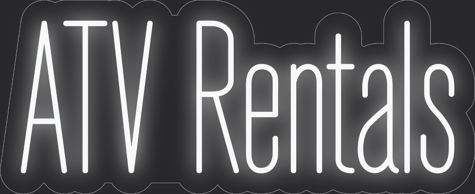 ATV rentals Neon LED Sign Business Wall Decor Lighted Store Sign 24 x 10 in.