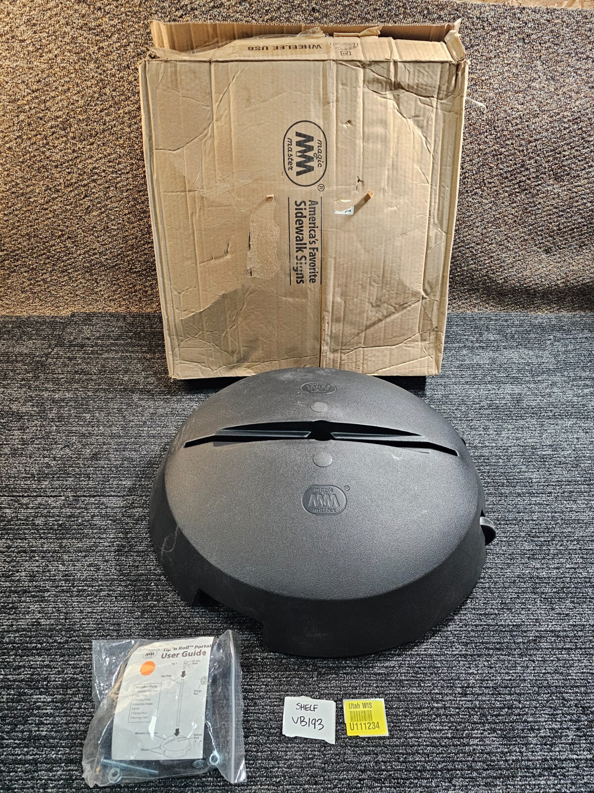 Uline H-4592-BASE Portable Sign Base Heavy-Duty Plasticm Black *BASE ONLY*