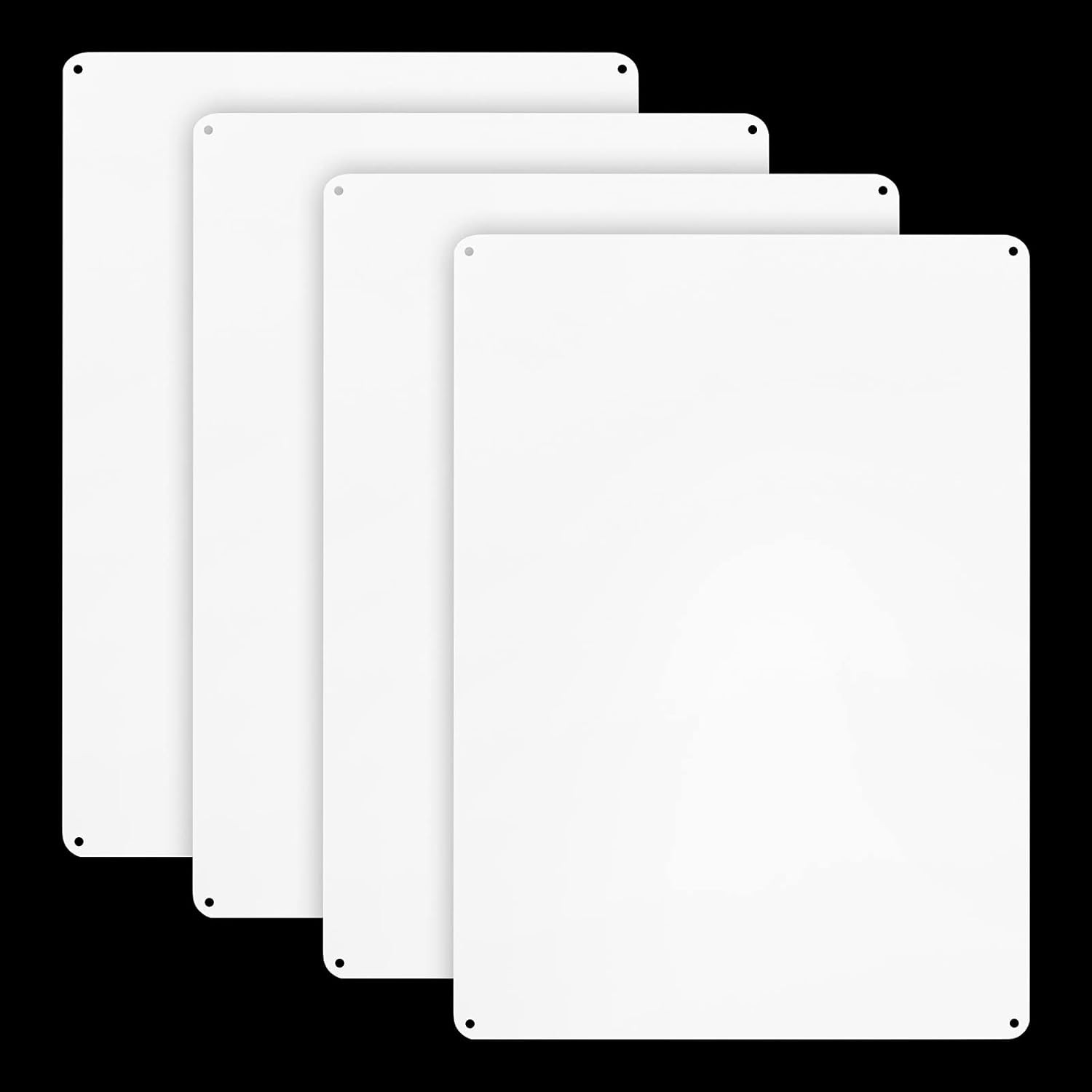 4-Pack White Blank Sign, 10″X 7″ Plastic