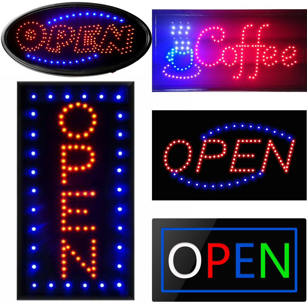 LED Open Sign Neon Light Bright Business Sign for Restaurant Shop Store Coffee