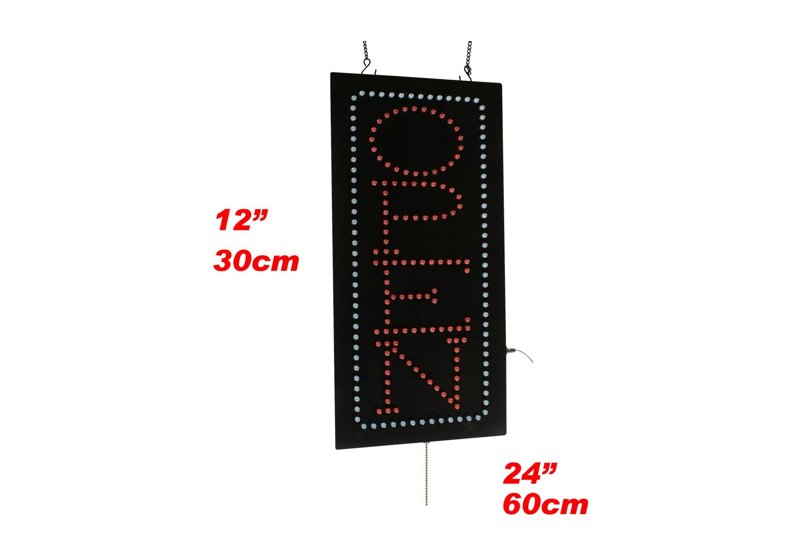 Open Sign Vertical, 12″x24″, 30x60cm, TOPKING, Signage, LED, Bright, Open, Si…