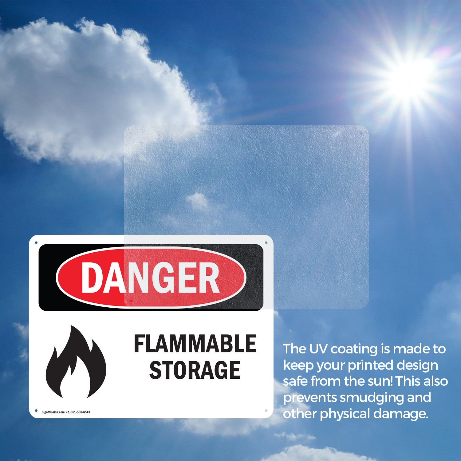 (2 Pack) Flammable Storage OSHA Danger Sign Decal Metal Plastic