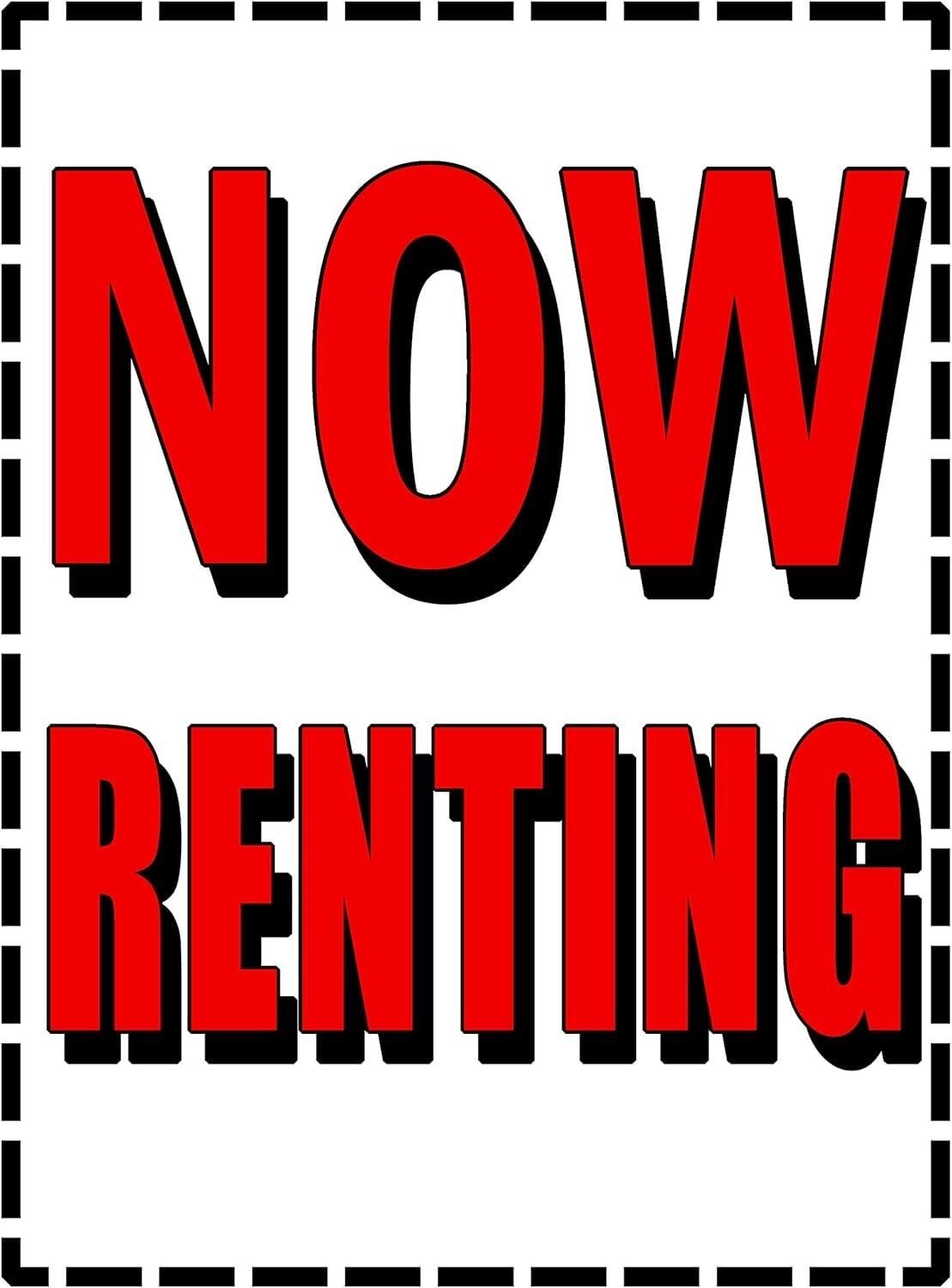 Now Renting Retail Window Display Paper Signs | Pack of 6 | 18″w x 24″h