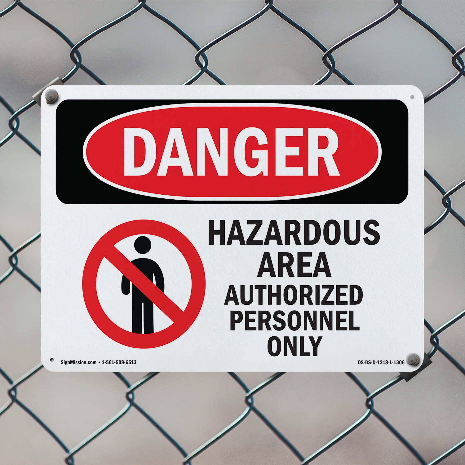 Hazardous Area Authorized Personnel Only OSHA Danger Sign, Decal 5 or 10 Pack