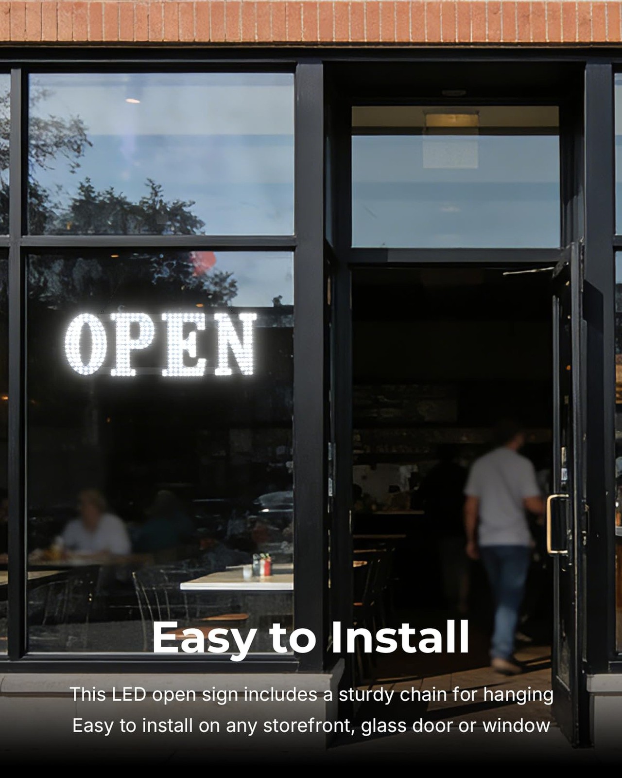 Open Sign for Business, 30″x10″ Jumbo Open Sign with Timer and Remote Control…