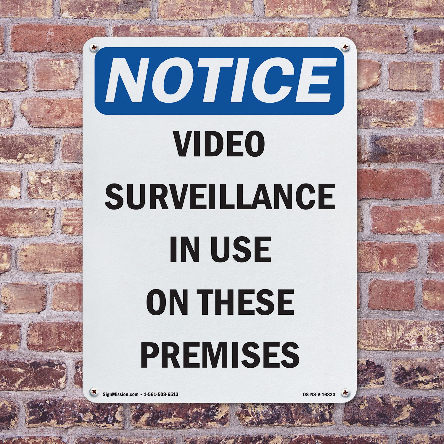 Video Surveillance In Use OSHA Notice Sign Metal Plastic Or Decal – 5 or 10 Pack