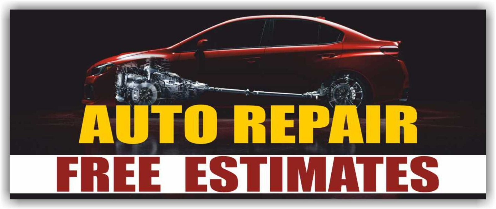 AUTO REPAIR Advertising Banner Vinyl Mesh Sign Free Estimates Brakes Service