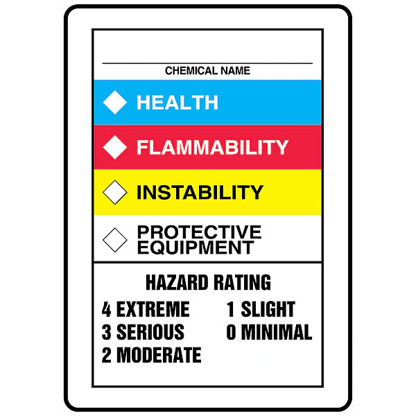 Accuform Chemical Label, Vinyl, 7 in W, 10 in H ZFD844VS Accuform ZFD844VS