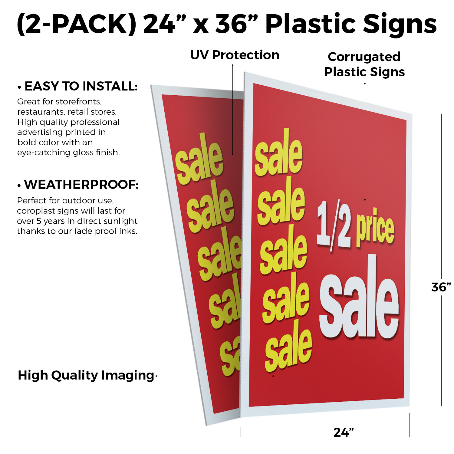 A-frame Sidewalk 1-2 Price 24″ x 36″ Double Sided A-Frame Sidewalk Sign