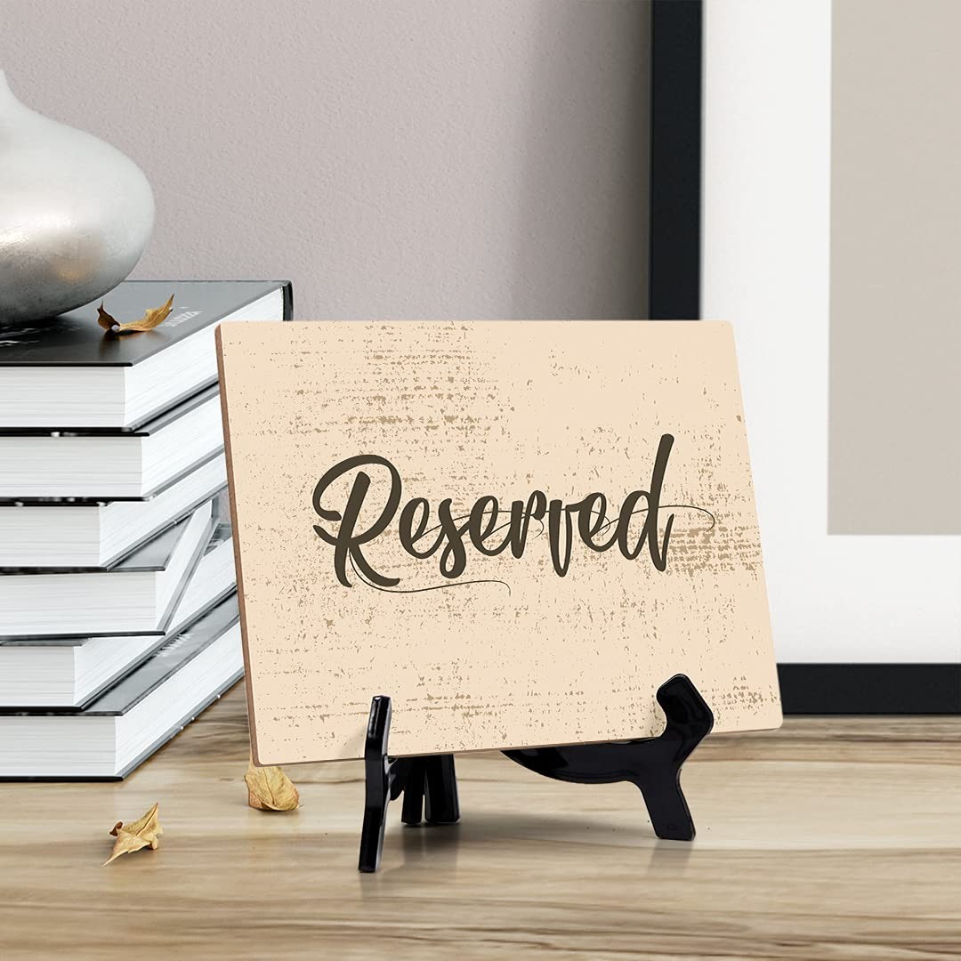 6×8 Inch Reserved Table Sign with Easel Stand for Wedding Restaurant Event