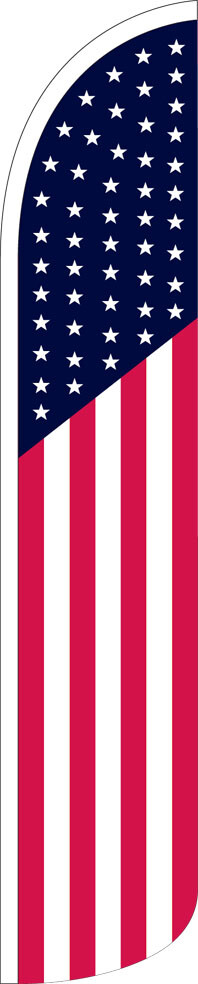 USA American 15′ Tall Windless Swooper Feather Banner Flag & Pole Kit