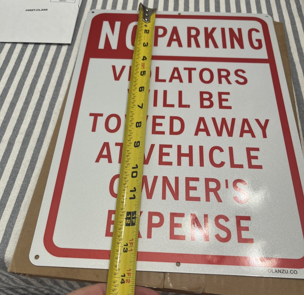 No Parking Sign Rust-Free Weatherproof Aluminum Warning Sign 14×10 Approximately