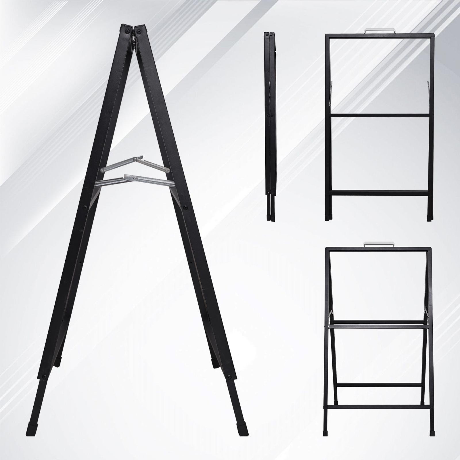 Heavy-Duty Double-Sided Metal A-Frame Sidewalk Sign Holder Stand 24″x36″