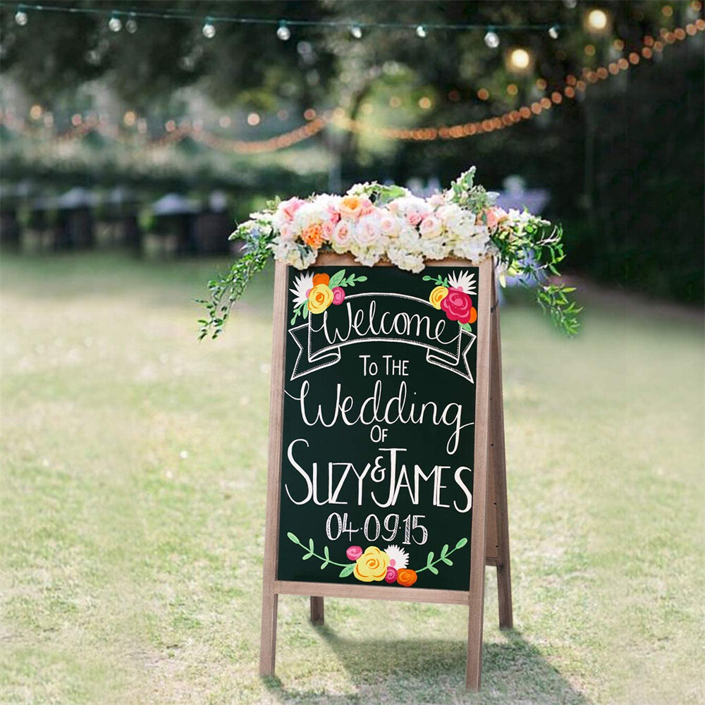 Heavy Duty Outdoor A Frame Sandwich Board Sidewalk Chalkboard Memo Sign Magnetic