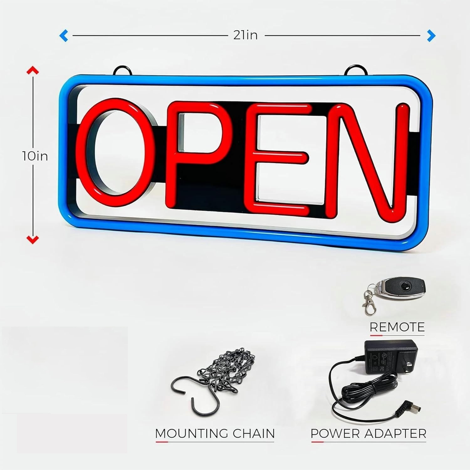 Large LED Open Sign 21″ Neon Light Bright for Restaurant Bar Store Shop Business