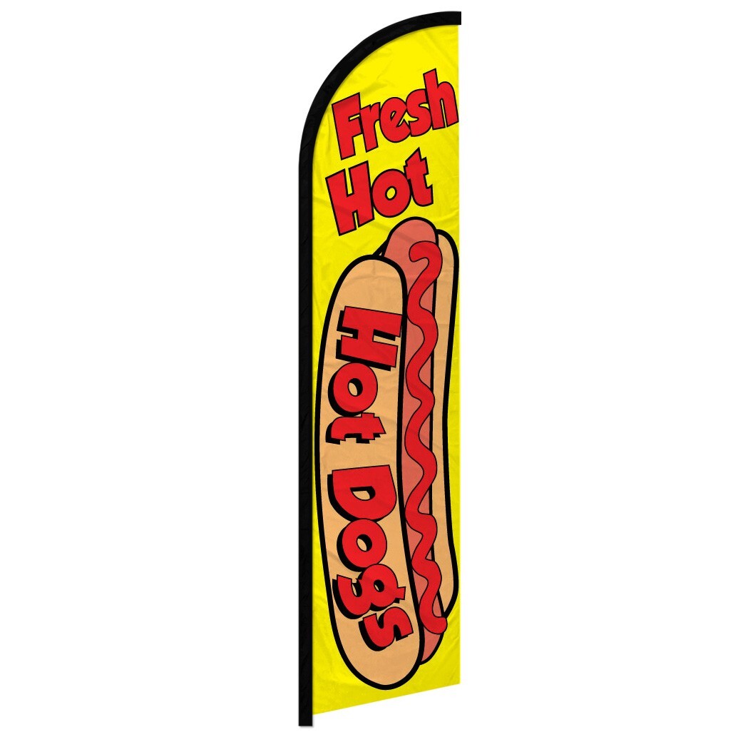 Hot Dogs Windless Advertising Swooper Flag Food Concessions Flag