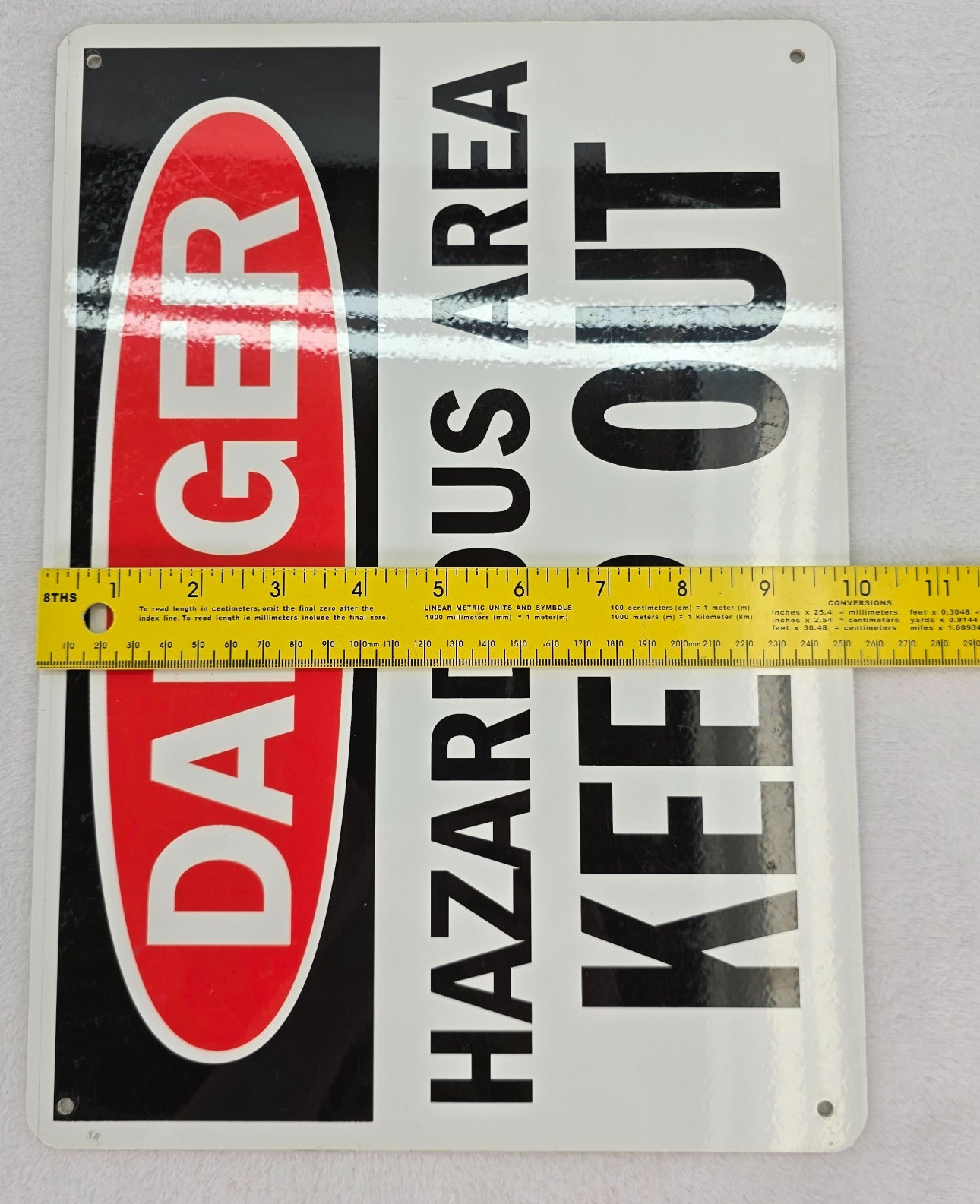 OSHA Safety Sign DANGER HAZARDOUS AREA KEEP OUT 14×10 Thick Plastic Weatherproof