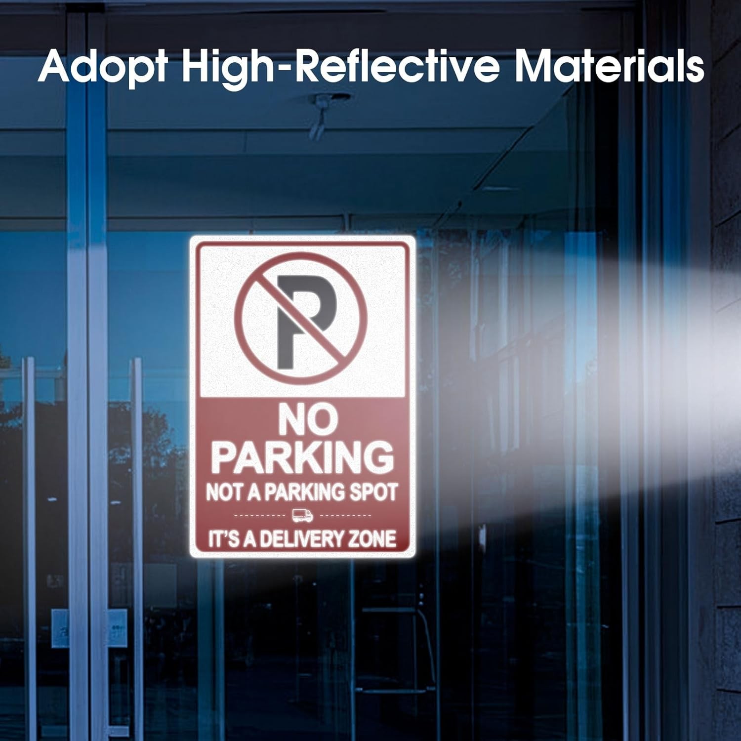 No Parking Signs, No Parking Loading Zone Sign, 3 Pack 7×10 Inch Reflective Viny