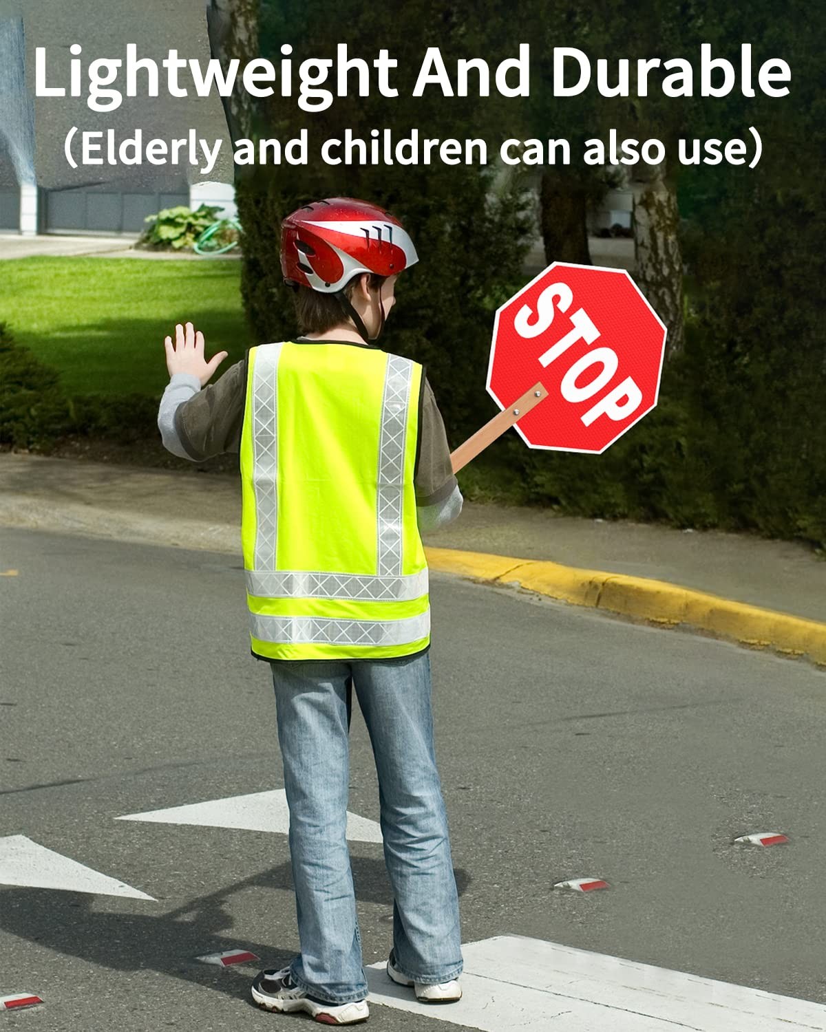 Stop Slow Sign, Double Sided Street Slow Warning Reflective Signs, 13×13 inch