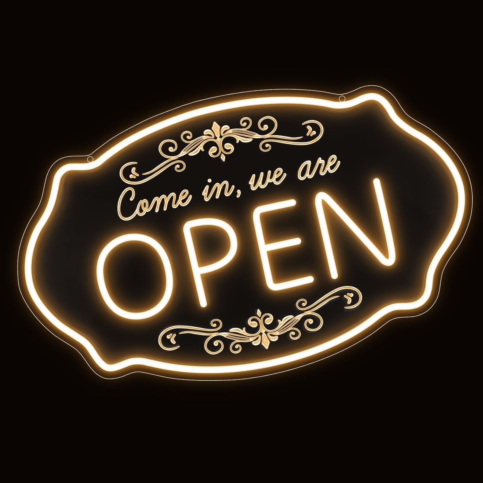 Open Sign for Business, 16.5 x 10 Inch Come In We’re Open LED Neon Sign, Adju…