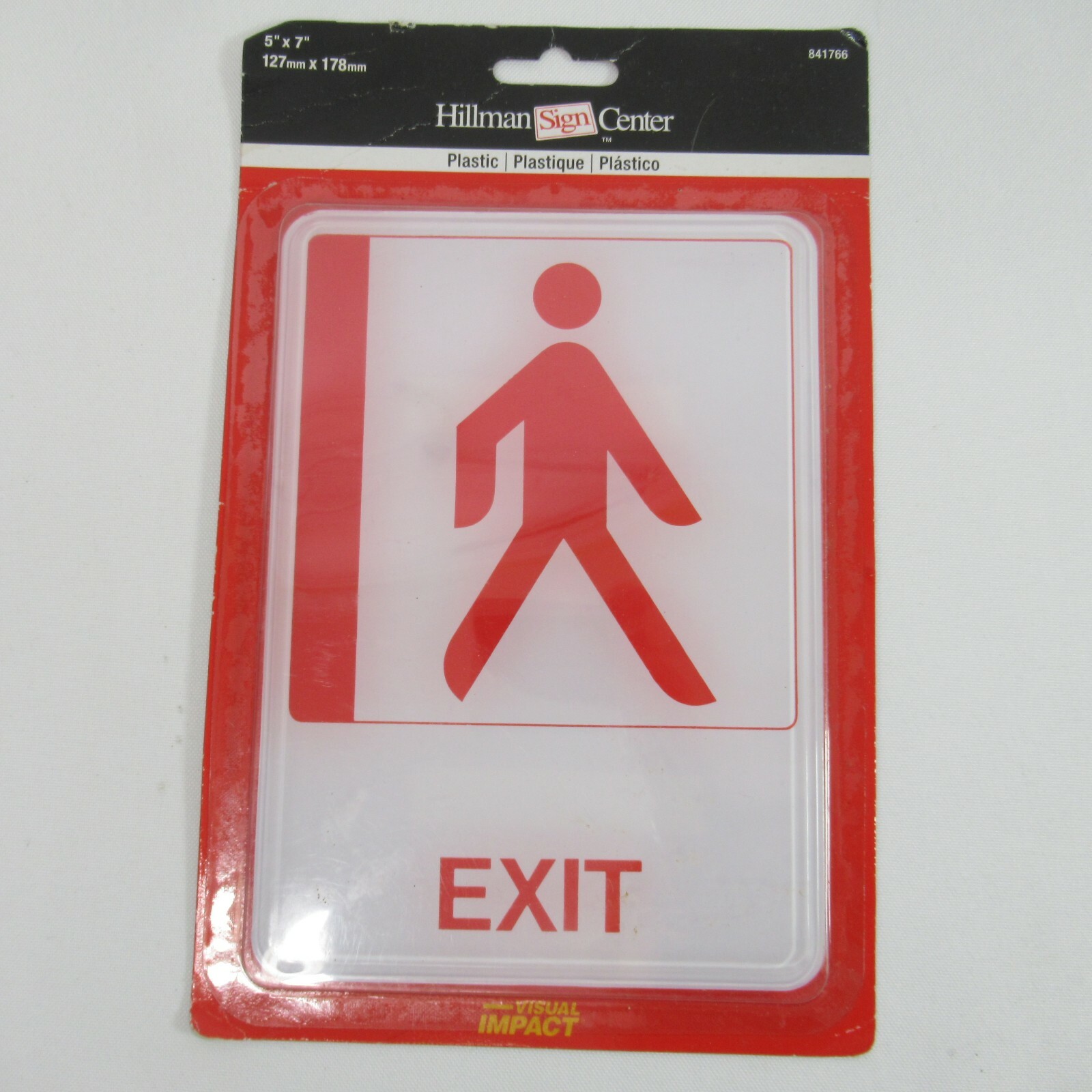 Hillman Plastic Signs Lot of 2 EXIT NO SMOKING 5×7 In Plastic Self Stick Red