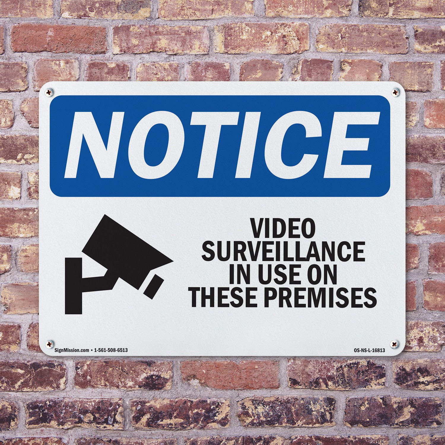 Video Surveillance In Use On These Premises OSHA Notice Sign, Decal 5 or 10 Pack