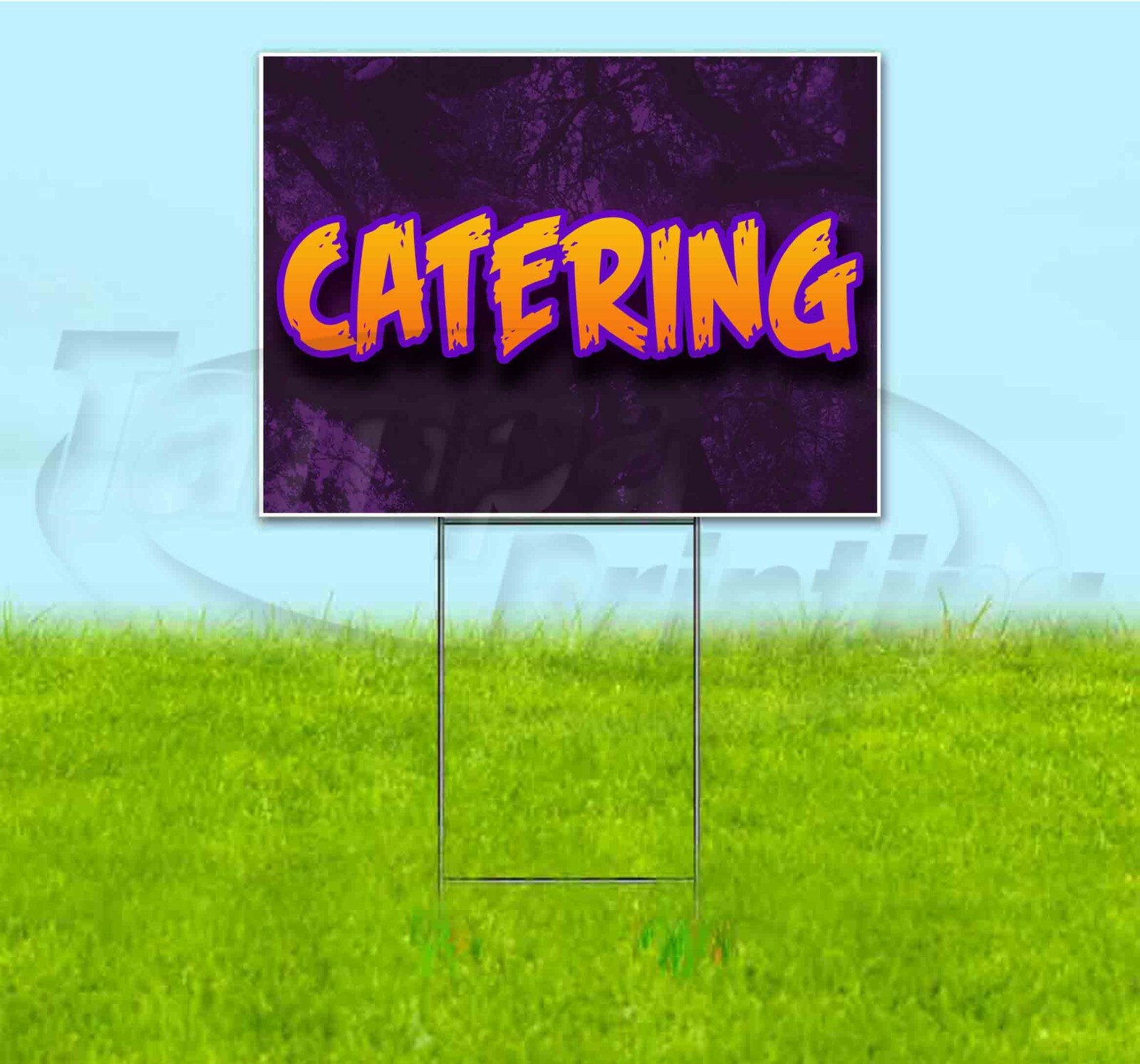 CATERING 18×24 Yard Sign WITH STAKE Corrugated Bandit USA BUSINESS BARBECUE