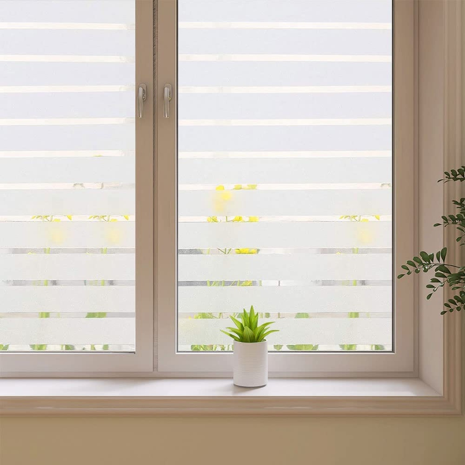 2/4 Stripe Frosted Window Film, Privacy Glass Window Sticker, Vinyl Decorativ…