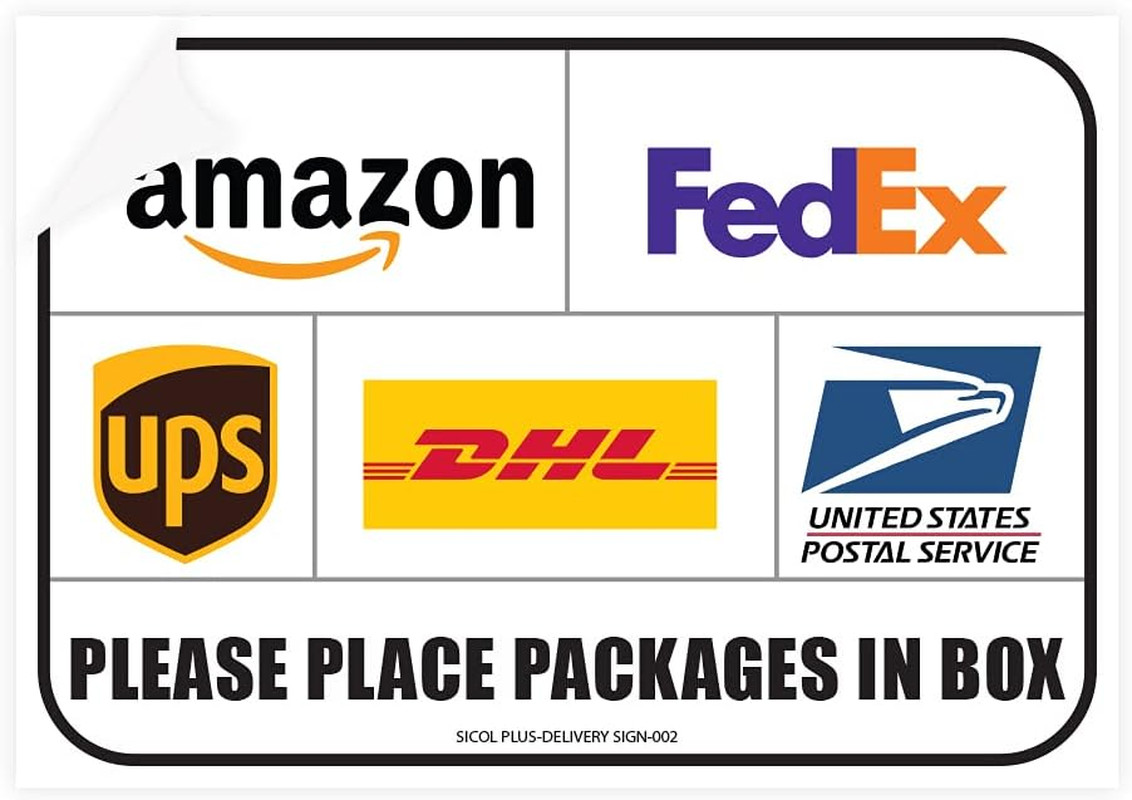 Package Delivery Signs (02 pack) Package Delivery Stickers size 10 x 7 Inches Ov
