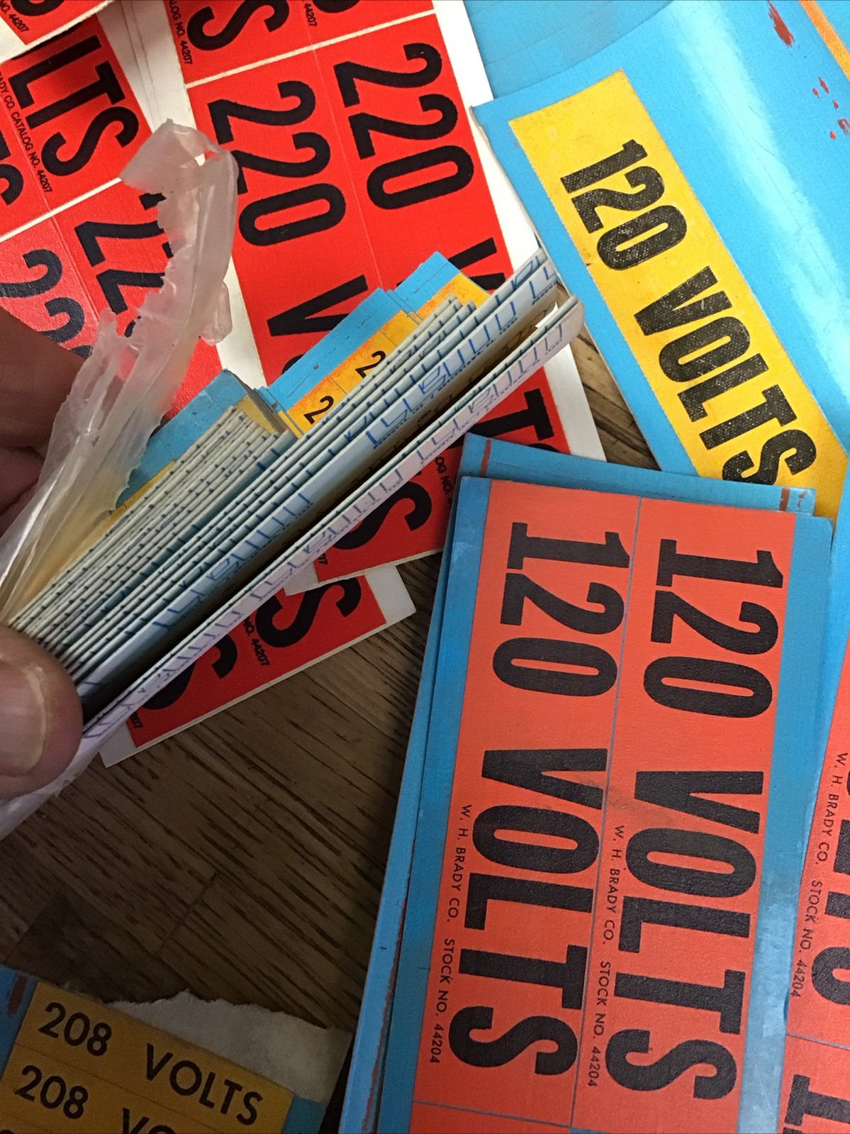Lot Of Conduit Line Marker Orange Black110 115 120 208 220 240 480 Volt Stickers