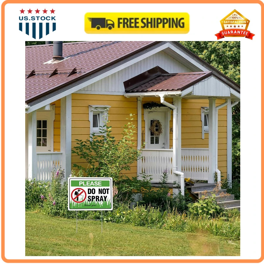 Do Not Spray Yard Sign 2 Pack 12×9 Corrugated Plastic with Metal Stakes