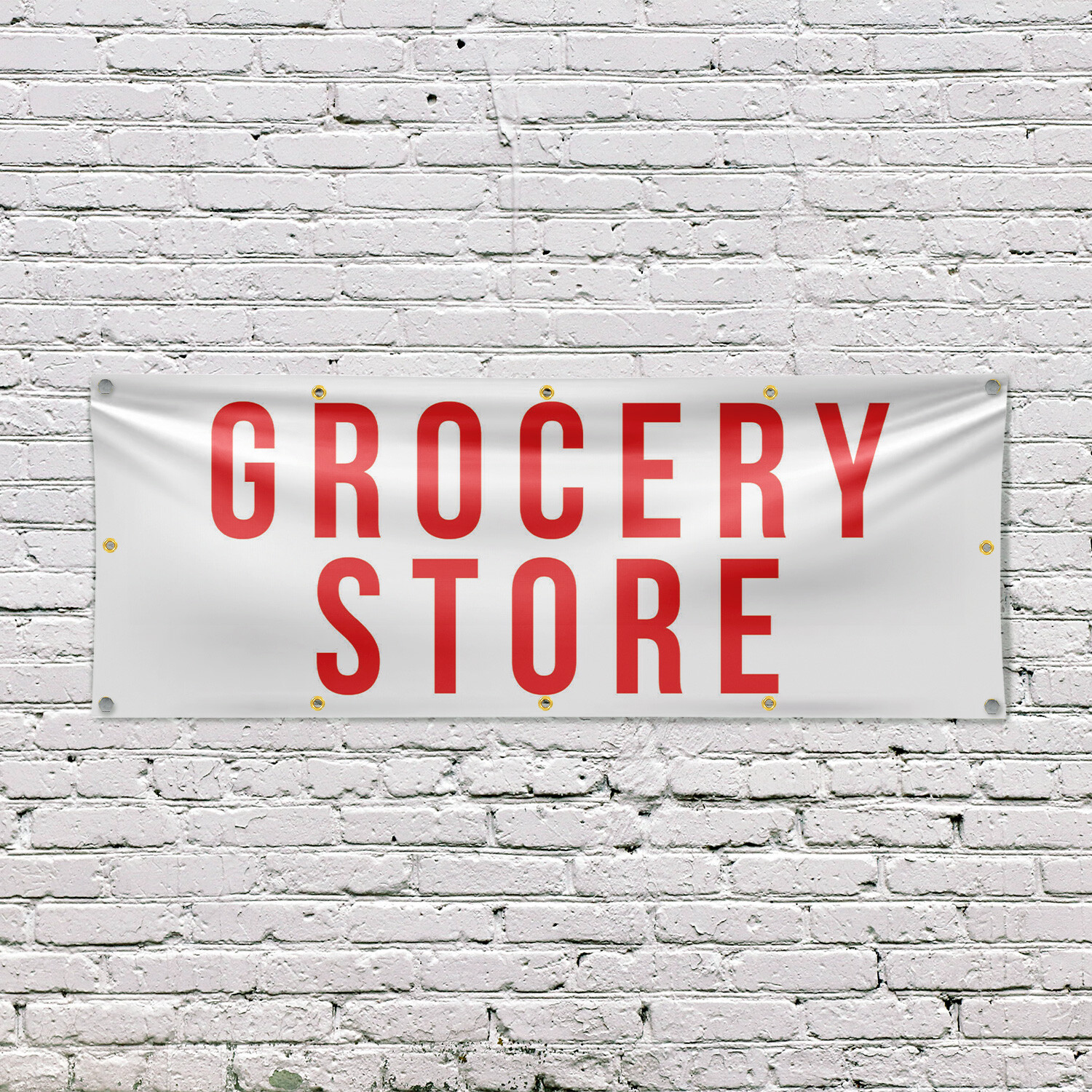 Grocery Store Vinyl Banner Sign with Metal Grommets Heavy-Duty Single-Sided