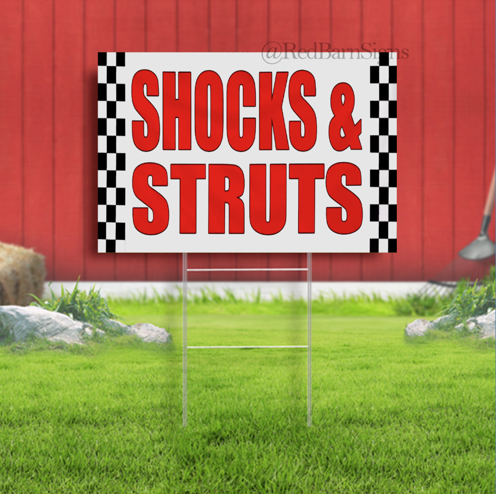 Vinyl Yard Sign Multiple Sizes Shocks & Struts Car Auto Body Shop Repair Automot
